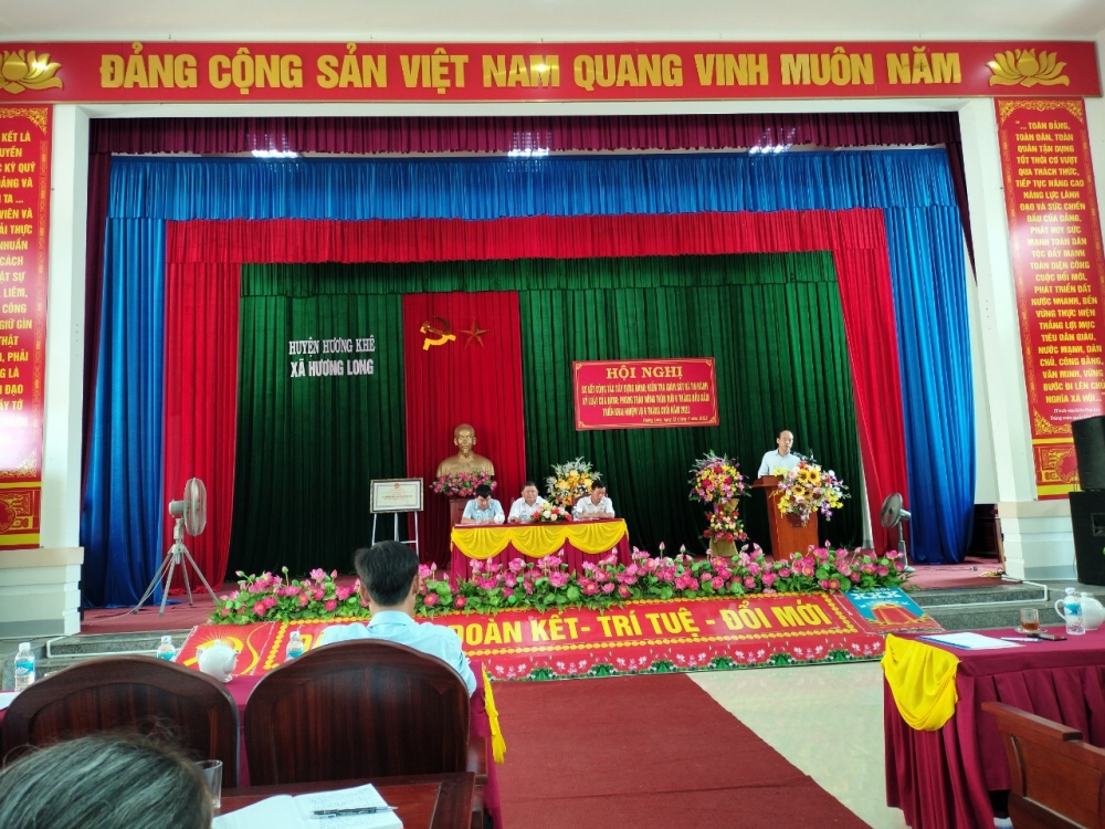 Hương Long tổ chức hội nghị Sơ kết công tác xây dựng Đảng; công tác KTGS;  Chương trình mục tiêu Quốc gia xây dựng NTM  6 tháng đầu năm